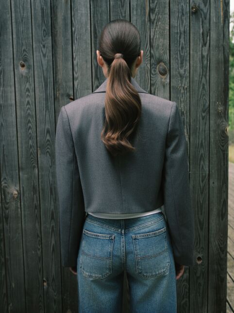 Укороченный жакет из костюмной ткани LJ 3253 - купить в интернет-магазине Conte