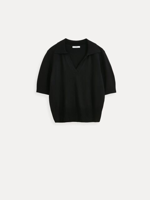 Джемпер-поло прямого силуэта из пряжи с вискозой LDK2578 - купить в интернет-магазине Conte