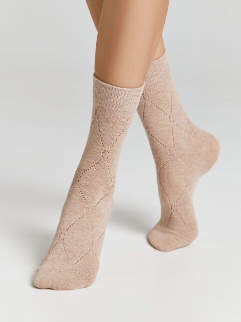 Удлинённые носки с ажурными ромбами - купить в интернет-магазине Conte