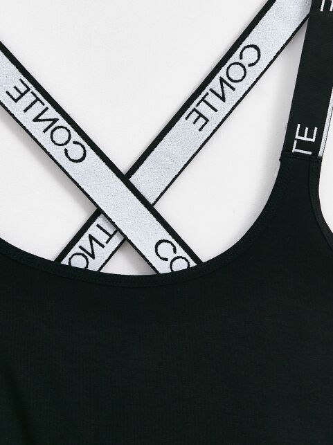 Боди с перекрестными бретелями из премиального бамбука BLACK&WHITE LBT 2248 - купить в интернет-магазине Conte