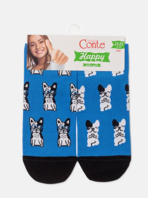 Хлопковые носки с рисунком «French bulldog» - купить в интернет-магазине Conte
